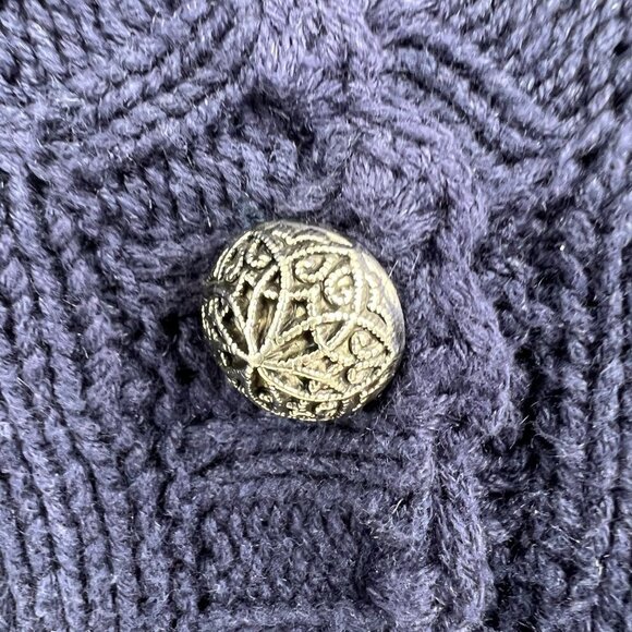 Jennifer & Company Knit Blue Floral Embroidered Sweater Jacket woman's size smal - Picture 3 of 15